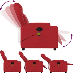 vidaXL Πολυθρόνα Μασάζ Ανακλινόμενη Κόκκινη από Συνθετικό Δέρμα