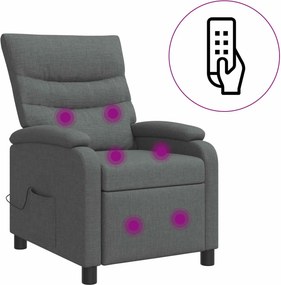 vidaXL Κάθισμα μασάζ Σκούρο Γκρι Ύφασμα