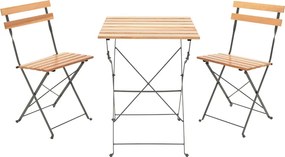 Τραπεζαρία Pometia pakoworld σετ 3τεμ ξύλο-μέταλλο