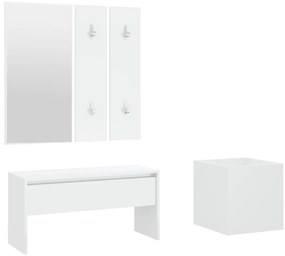 vidaXL Σετ Επίπλων Διαδρόμου Λευκό από Επεξεργασμένο Ξύλο