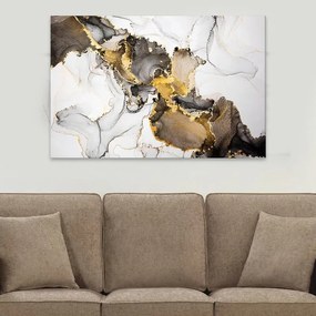 Πίνακας σε καμβά &quot;Abstract Golden Dream&quot; Megapap ψηφιακής εκτύπωσης 140x70x3εκ.
