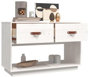 vidaXL Έπιπλο Τηλεόρασης Λευκό 90x40x60 εκ. από Μασίφ Ξύλο Πεύκου
