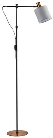 SE21-GM-39-SH1 ADEPT FLOOR LAMP Gold Matt and Black Metal Floor Lamp Grey Shade+