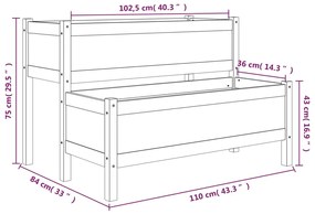 Ζαρντινιέρα Καφέ Μελί 110x84x75 εκ. από Μασίφ Ξύλο Πεύκου - Καφέ