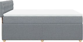 vidaXL Κρεβάτι Boxspring με Στρώμα Ανοιχτό Γκρι 140x200 εκ. Υφασμάτινο