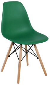 ART Wood Kαρέκλα Τραπεζαρίας - Κουζίνας, Πόδια Οξιά, Κάθισμα PP Πράσινο - 1 Step K/D -  46x52x82cm