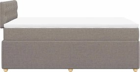 vidaXL Κρεβάτι Boxspring με Στρώμα Taupe 120x200 εκ. Υφασμάτινο