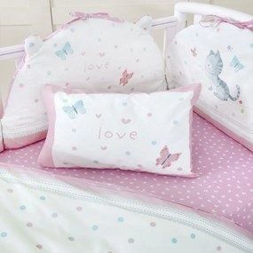 Πάντα Κούνιας Baby Love Pink Nima 40x200cm 100% Βαμβάκι