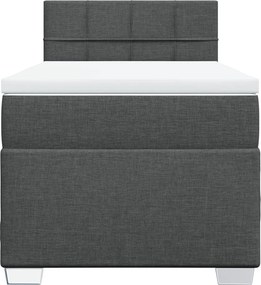 vidaXL Κρεβάτι Boxspring με Στρώμα Σκούρο Γκρι 80x200 εκ. Υφασμάτινο