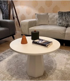 Stewehome Μεσαίο τραπεζάκι σαλονιού από MDF μοντέρνου στρογγυλού σχήματος Λευκό 100x50 cm
