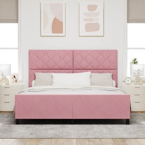vidaXL Κρεβάτι Ροζ 180x200 εκ. Βελούδο