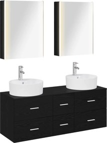 vidaXL Σετ Επίπλων Μπάνιου 5 pcs Μαύρη Δρυς