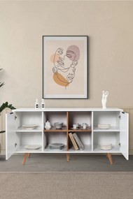Κονσόλα Λευκό / Καρυδί PRAGREN 160x44x18