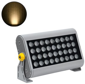 90639 GloboStar® GLOBOSTAR® FLOOD-HENA 90639 Προβολέας Σποτ Wall Washer LED 36W 3240lm 30° AC 220-240V Αδιάβροχο IP65 Θερμό Λευκό 3000K - Ασημί - Μ30 x Π6 x Υ17cm - 3 Χρόνια Εγγύηση