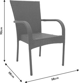 Τραπεζαρία Cellin σετ 7τεμ pe καφέ-μέταλλο 160x80x77 εκ.