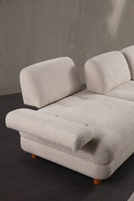 Corner Sofa-Bed Nice L Corner Right - Cream Cream