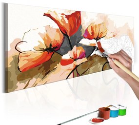 Πίνακας για να τον ζωγραφίζεις - Flowers - Delicate Poppies 100x40