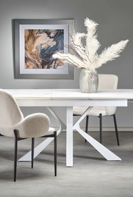 VIVALDI extension table white marble, leg white DIOMMI V-CH-VIVALDI-ST