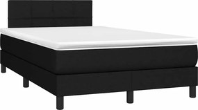 vidaXL Κρεβάτι Boxspring με Στρώμα &amp; LED Μαύρο 120x190 εκ. Υφασμάτινο