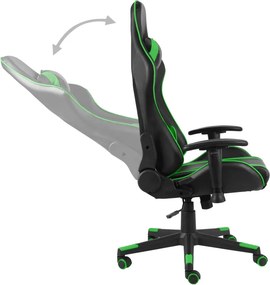 vidaXL Καρέκλα Gaming Περιστρεφόμενη Πράσινη από PVC