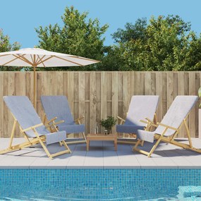 Πετσέτες Θαλάσσης 4 τεμ. Γκρι 60 x 135 εκ. Ύφασμα 400 GSM