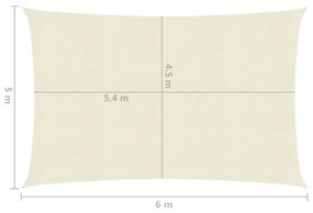 Πανί Σκίασης Κρεμ 5 x 6 μ. από HDPE 160 γρ./μ² - Κρεμ