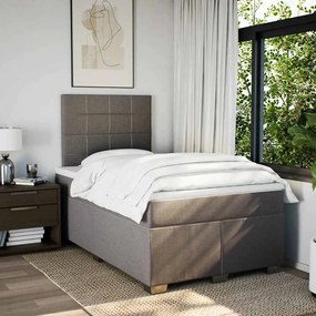 vidaXL Κρεβάτι Boxspring με Στρώμα Taupe 120x200 εκ. Υφασμάτινο