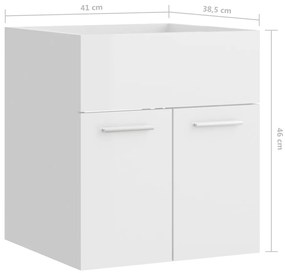 Ντουλάπι Νιπτήρα Γυαλιστερό Λευκό 41 x 38,5 x 46 εκ Μοριοσανίδα - Λευκό