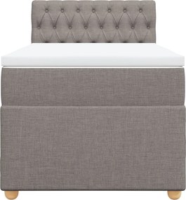 vidaXL Κρεβάτι Boxspring με Στρώμα Taupe 100 x 200 εκ. Υφασμάτινο