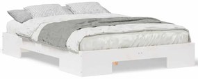vidaXL Κρεβάτι δαπέδου Λευκό 120 x 200 cm Μασίφ ξύλο πεύκου