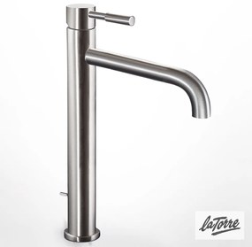 Μπαταρία Νιπτήρα Υψηλή με Βαλβίδα Clic-Clac Τech La Torre Inox 12507-110