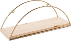 Ράφι Τοίχου Χρυσό / Καφέ DEKORATIF 41x16x17