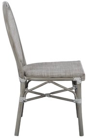 Καρέκλα KASON C5109 Αλουμινίου Bamboo Look Πατίνα Γκρί με Textline 45x57x88 εκ. 45x57x88 εκ.