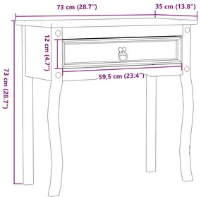 ΤΡΑΠΕΖΙ ΚΟΝΣΟΛΑ CORONA 73X35X73 ΕΚ. ΑΠΟ ΜΑΣΙΦ ΞΥΛΟ ΠΕΥΚΟΥ 4002776