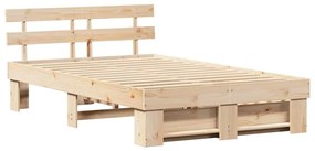 vidaXL Σκελετός Κρεβατιού Καφέ 140 x 190 cm Μασίφ ξύλο πεύκου