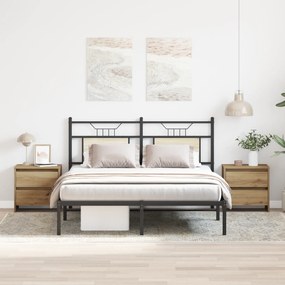 vidaXL Κομοδίνο 2 τεμ Καλλιτεχνική Δρυς 45x34x44,5 εκ Επεξεργασμένο ξύλο