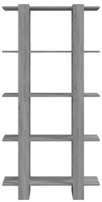 vidaXL Βιβλιοθήκη/Διαχωρ. Χώρου Γκρι Sonoma 80x30x160 εκ. Επεξ. Ξύλο