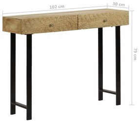 Τραπέζι Κονσόλα 102 x 30 x 79 εκ. από Μασίφ Ξύλο Μάνγκο - Καφέ
