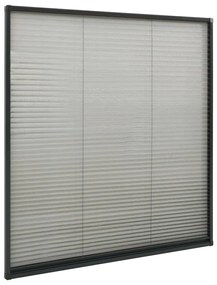 vidaXL Σήτα Παραθύρου Πλισέ Ανθρακί 130 x 100 εκ. από Αλουμίνιο