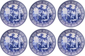 Service Plate Set (6 Pieces) Antique Blue Blue
White