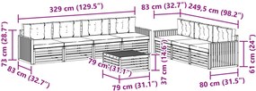 vidaXL Σειρά Καναπέ Εξωτερικού 8 pcs Άσπρο και Ανθρακί