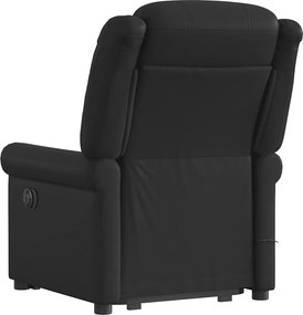 vidaXL Μόνιμη πολυθρόνα μασάζ Shiny Black Faux Leather