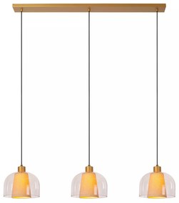 Φωτιστικό Κρεμαστό Lucide 30460-03-60 GUNHILD Διάφανο (Transparent)|Μπεζ/Κρεμ (Beige/Creme)