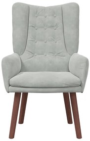 vidaXL Χαλαρωτική Πολυθρόνα Ανοιχτό γκρι 63 x 67 x 94 εκ. Βελούδο
