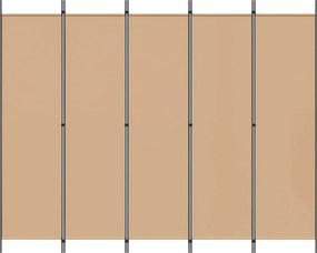 vidaXL 5-Panel Διχοτόμος Μπεζ 250 x 200 cm Ύφασμα