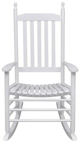 Πολυθρόνα Κουνιστή με Καμπυλωτό Κάθισμα Λευκή Ξύλινη - Λευκό