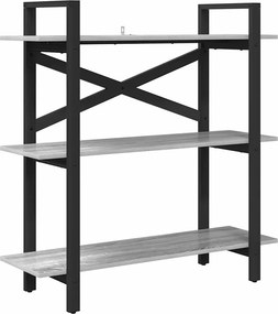 vidaXL Ράφι Βιβλίων Γκρίζο Σονομα 100 x 33,5 x 102 εκ
