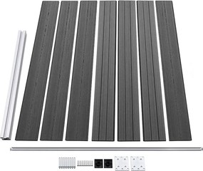vidaXL Σετ Πάνελ Περίφραξης Μαύρο 353 x 146 εκ. από WPC