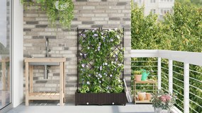 vidaXL Φυτευτής Κήπου με Πέταλο 2 τμχ Καφέ 80x40x125.5 εκ