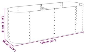 Ζαρντινιέρα Υπερυψωμένη Ασημί 240x80x81 εκ. Γαλβανισμ. Χάλυβας - Ασήμι